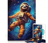 Puzzle Paresseux Astronaute 1000 pièces pour Adolescents Amélioration de la mémoire Amusant et Relaxant Pièce de Collection aux découpes nettes 38x26cm