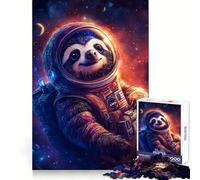 Puzzle Paresseux Explorateur de l'espace 1000 pièces pour Adolescents Jeu de logique et de détente Découpe précise Cadeau Artistique (38x52cm)