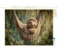 Puzzle · Paresseux fatigué dans Un hamac de la Jungle | Tout simplement mignon et détendu · Un paresseux endormi dans… · 1000 pièces · Format assemblé 64 × 48 cm · CALVENDO Puzzle