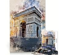 Puzzle Paris à l'aquarelle pour Adolescents, 1000 pièces, pour développer sa mémoire, se détendre et se Relaxer (38x26cm), Cadeau Classique