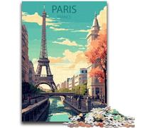 Puzzle Paris France 1000 pièces pour Adultes et Adolescents, Anti-Stress, Vacances à la Maison, Passe-Temps, Amour Entre Couples, 1000 pièces (50x75cm)