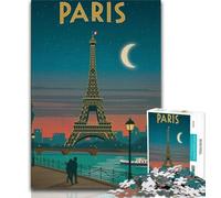 Puzzle Paris Moonlight 1000 pièces pour Adolescents et Adultes, Jouet éducatif idéal comme Cadeau pour Toute la Famille 38x26cm
