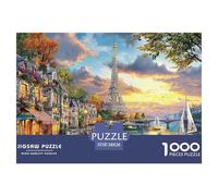 Puzzle Paris Vue Coucher de Soleil 1000 Pièces pour Adultes - Ville Méditerranéenne | Jeu Éducatif & Cadeau 70x50cm