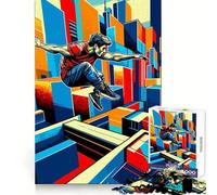 Puzzle Parkour Street Sport WPAP 1000 pièces pour Adolescents, Jeu de logique Solide, Plaisir partagé, Bords Nets, Joli Cadeau (50x75cm)