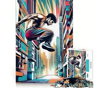 Puzzle Parkour Street Sport WPAP pour Adolescents, 1000 pièces, renforce la mémoire, soulage la Tension, Bords Lisses, Surprise de Noël (50x75cm)