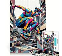 Puzzle Parkour WPAP Pop Art 1000 pièces pour Adolescents Puzzle cérébral Anti-Stress Cadeau de qualité supérieure (38x52cm)