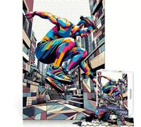 Puzzle Parkour WPAP Pop Art 1000 pièces pour Adultes Jeu de logique Fine Amusant et Silencieux Bords Nets Cadeau mémorable (38x26cm)