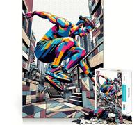 Puzzle Parkour WPAP Pop Art 1000 pièces pour Adultes Jeu de logique Fine Amusant et Silencieux Bords Nets Cadeau mémorable (38x26cm)