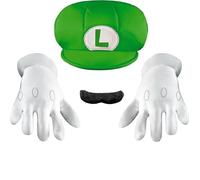 Puzzle Party Kit Carnaval Super Mario Luigi Chapeau Gants et Moustache Enfant