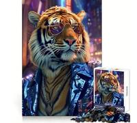 Puzzle Party Tiger 1000 pièces pour Adolescents, Jouet de réflexion Intelligent, Loisirs faciles, découpe précise, Cadeau Incroyable (38x26cm)