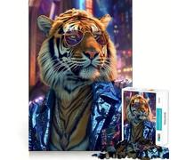 Puzzle Party Tiger pour Adultes, 1000 pièces, Jouet de réflexion, Anti-anxiété, Bords précis, Cadeau attentionné (50x75cm)