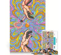 Puzzle Pass Joints Hands of God, difficulté Difficile, 1000 pièces, pour Adultes Jeu de logique Solide, Moments de Partage, Bords Nets, (38x26cm)