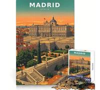 Puzzle Pastel Grandeur sur Le Palais de Madrid pour Adultes 1000 pièces Stimule la mémoire Loisirs Amusants Bords précis Joli Cadeau (38x26cm)