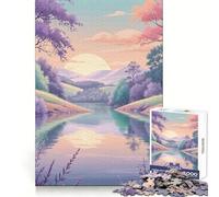 Puzzle Pastel Lake Serenity 1000 pièces pour Adultes, Jouet cognitif, Moment de Partage et de complicité, Motif à Assembler, Cadeau de Noël (38x52cm)