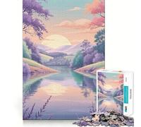 Puzzle Pastel Lake Serenity 1000 pièces pour Adultes, Jouet cognitif, Moment de Partage et de complicité, Motif à Assembler, Cadeau de Noël (38x52cm)