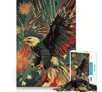 Puzzle Patriotique Aigle à tête Blanche pour Adolescents, 1000 pièces, Jouet d'entraînement cérébral, Art d'assemblage apaisant et Amusant, Objet de Collection (50x75cm)