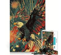 Puzzle Patriotique Aigle à tête Blanche pour Adultes 1000 pièces Jeu de logique Solide Jeu apaisant Bords Nets Cadeau Artistique (38x26cm)