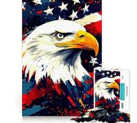 Puzzle Patriotique Aigle américain 1000 pièces Exercice Mental Amusant Pièces précises et sans Couture Un Moyen captivant de Passer Le Temps (38x26cm)