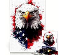 Puzzle Patriotique Aigle américain 1000 pièces pour Adolescents, idéal pour développer la logique, l'esprit d'analyse et la sérénité Assemblage serré Cadeau de Noël (50x75cm)