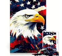 Puzzle Patriotique Aigle américain 1000 pièces pour Adolescents Stimule l'esprit Loisirs agréables Bords Lisses Cadeau de Noël idéal (38x26cm)