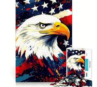 Puzzle Patriotique American Eagle pour Adolescents 1000 pièces,Jeu de réflexion Amusant,Connexion Fluide et agréable,Une façon captivante de Passer Le Temps (50x75cm)