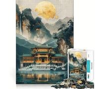 Puzzle Pavilion Dojo Gold Decor 1000 pièces pour Adolescents, Jouet Intelligent et Amusant, découpe Nette, Objet de Collection (38x26cm)
