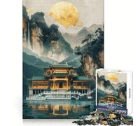 Puzzle Pavilion Dojo Gold Decor 1000 pièces pour Adolescents, Jouet Intelligent et Amusant, découpe Nette, Objet de Collection (38x26cm)