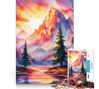 Puzzle Paysage Aquarelle pour Adolescents,1000 pièces,Stimulation intellectuelle,découpe Nette,Composants Robustes,activité de Groupe réconfortante (38x52cm)