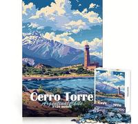 Puzzle Paysage Cerro Torre pour Adultes,1000 pièces,Exercice de raisonnement,Passe-Temps paisible,Bords de qualité supérieure,Cadeau de Noël Unique (50x75cm)