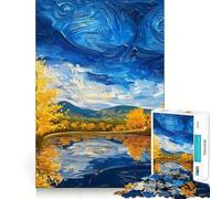 Puzzle Paysage Ciel étoilé pour Adultes 1000 pièces, Jeu de logique mentale, Doux et Relaxant, découpe Ferme, liste de souhaits du Père Noël 38x26cm