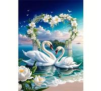 Puzzle Paysage Cygnes de mer pour Adultes,300 pièces,38x26 cm Bricolage Artistique Puzzles, Jeu éducatif Challenge Toy Puzzle pour Décoration de la Maison