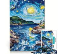 Puzzle Paysage de Ciel étoilé pour Adolescents, 1000 pièces, Jeu de logique Solide, Anti-Stress, Bords Transparents, Cadeau Classique 38x26cm
