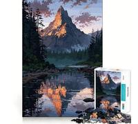 Puzzle Paysage de Montagne avec Reflets pour Adultes, 1000 pièces, Jeu de réflexion, Plaisir Lent, Design à Assembler, Joli Cadeau (38x52cm)