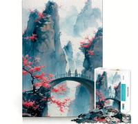 Puzzle Paysage de Pont et Cascade pour Adultes,1000 pièces,Jeu de mémoire et de réflexion,découpe Laser pour Un Assemblage Parfait,Cadeau Unique pour soulager Le Stress (50x75cm)