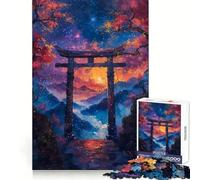 Puzzle Paysage de Porte Torii 1000 pièces pour Adultes Stimule la mémoire, détend l'esprit, Bords précis, liste de souhaits du Père Noël 50x75cm