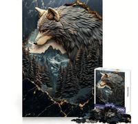 Puzzle Paysage de Wolf Mountain pour Adultes, 1000 pièces, pour Une réflexion créative et Anti-Stress, ludique, Bords précis, pour Noël (38x26cm)