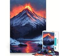 Puzzle Paysage d'éruption volcanique 1000 pièces Jeu de mémoire et de logique Bords Lisses,Assemblage Parfait Une façon Amusante d'occuper Les Heures vides (38x52cm)