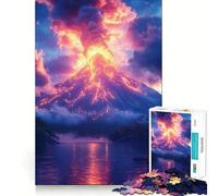 Puzzle Paysage d'éruption volcanique 1000 pièces Jeu de mémoire et de logique Bords Lisses,Assemblage Parfait Une façon Amusante d'occuper Les Heures vides (50x75cm)