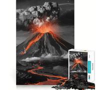 Puzzle Paysage d'éruption volcanique 1000 pièces Jeu de mémorisation mentale Découpage de Haute précision Activité Manuelle Défi cérébral interactif pour la Maison (38x52cm)