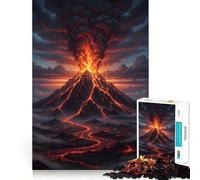 Puzzle Paysage d'éruption volcanique 1000 pièces pour Adolescents Stimule l'esprit Ajustement Parfait Loisirs captivants pour des Moments de détente à la Maison (38x26cm)