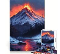 Puzzle Paysage d'éruption volcanique pour Adolescents, 1000 pièces, Exercice cognitif, Loisirs, Plaisir, sans Bords Rugueux, Art, Cadeau de Noël (38x26cm)