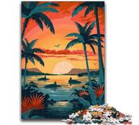 Puzzle Paysage des îles Galapagos 1000 pièces pour Adolescents, activité familiale avec Affiche et fiche de Questions-réponses pour Les 14 Ans et Plus (1000 pièces, 26x38cm)