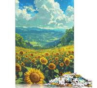 Puzzle Paysage d'été Tournesol 1000 pièces pour Adultes et 18 Ans et Plus - Puzzles d'activités familiales, Jeux éducatifs, Difficiles et stimulants, 1000 pièces (75 x 50 cm)