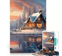 Puzzle Paysage d'hiver 1000 pièces pour Adolescents Stimule l'esprit Ajustement Parfait Loisirs captivants pour des Moments de détente à la Maison (38x26cm)
