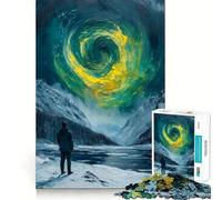 Puzzle Paysage d'hiver avec Tourbillon céleste pour Adultes,1000 pièces,Jeu de mémoire et de réflexion,découpe Fine,Finition Premium,Un Moyen captivant de Passer Le Temps (50x75cm)