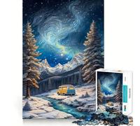 Puzzle Paysage d'hiver pour Adultes 1000 Pièces Jeu de Mémoire Découpe Fine Finition Premium Un Passe-Temps Captivant (50x75cm)