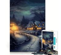Puzzle Paysage d'hiver pour Adultes,1000 pièces,Jeu Stimulant l'esprit,Format Uniforme,pièces précises,idéal pour Les Voyages (50x75cm)