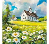 Puzzle Paysage du Jardin de la Villa pour Adultes 200 pièces, Artistique 28x28cm Puzzle de Bricolage pour Décoration de la Maison, Jeu éducatif Challenge Toy, Puzzles pour Adultes Enfants