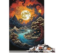 Puzzle Paysage Fantastique Coloré au Clair de Lune, Défi Difficile, Puzzle en Carton 100% Recyclé, pour Femmes et Hommes, Cadeaux, 1000 pièces (38 x 26 cm)