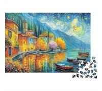Puzzle Paysage lacustre 1000 pièces Papier Adulte Stimulation Cognitive Papier écologique épais Puzzle lac déco Murale Cadeau 70x50cm/1000pcs